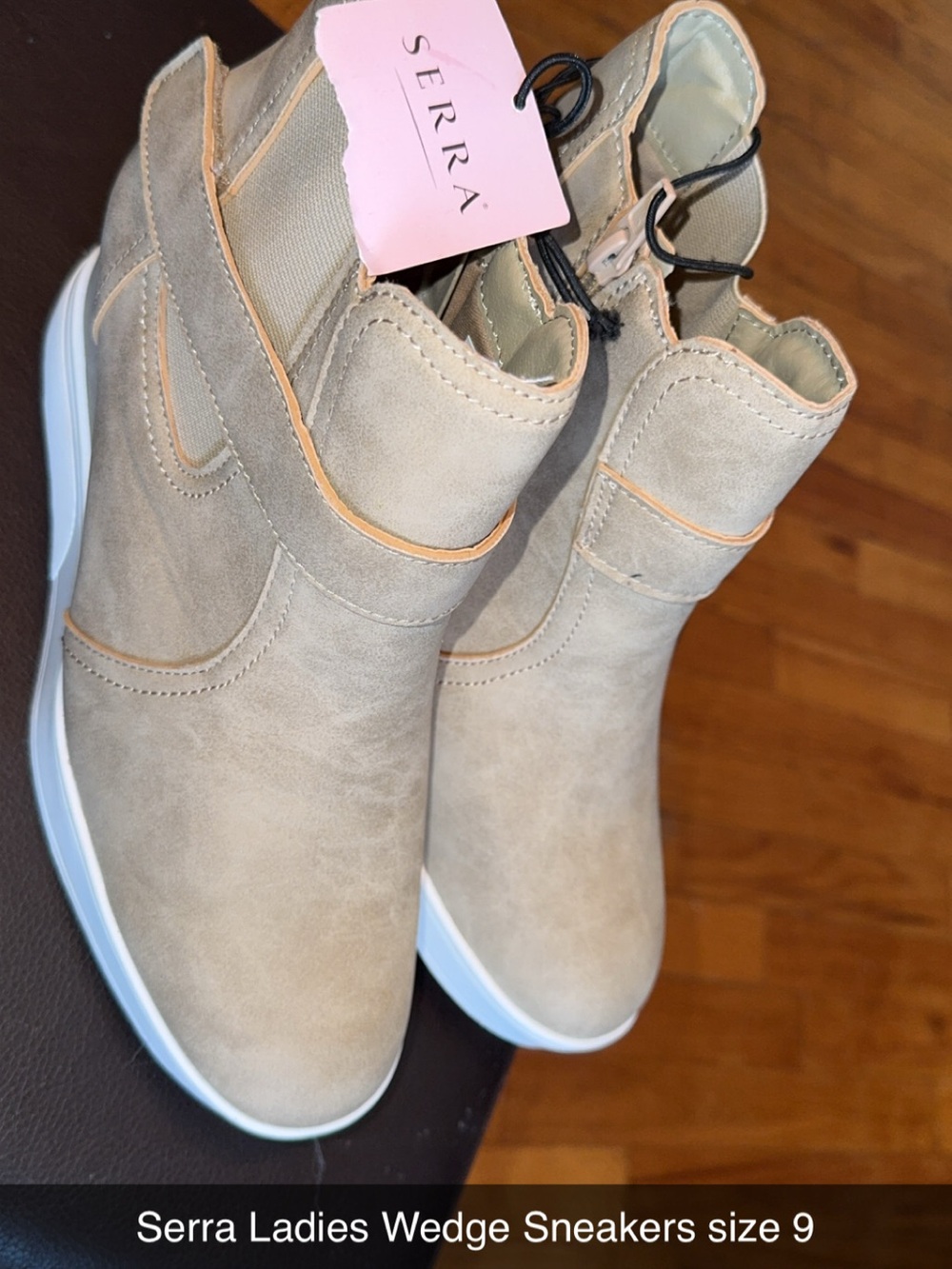 Serra Beige/Tan Wedge Sneaker Boots